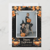Aangepaste familiefoto Happy Halloween Kaart (Voorkant)