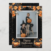 Aangepaste familiefoto Happy Halloween Kaart (Voorkant / Achterkant)