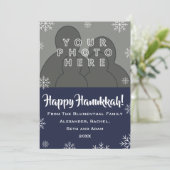 Aangepaste familiefoto | Happy Hanukkah! | Portret Feestdagenkaart (Staand voorkant)