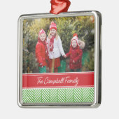 Aangepaste familiefoto-keepaardfeestdag metalen ornament (Links)