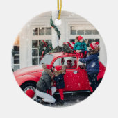 Aangepaste familiefoto Keepsake Kerstmis Keramisch Ornament (Voorkant)