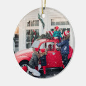 Aangepaste familiefoto Keepsake Kerstmis Keramisch Ornament (Links)