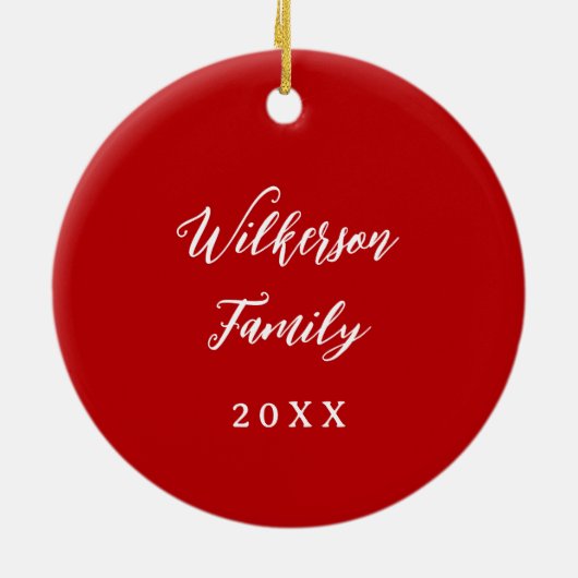 Aangepaste familiefoto Keepsake Kerstmis Keramisch Ornament (Achterkant)