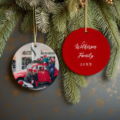 Aangepaste familiefoto Keepsake Kerstmis Keramisch Ornament