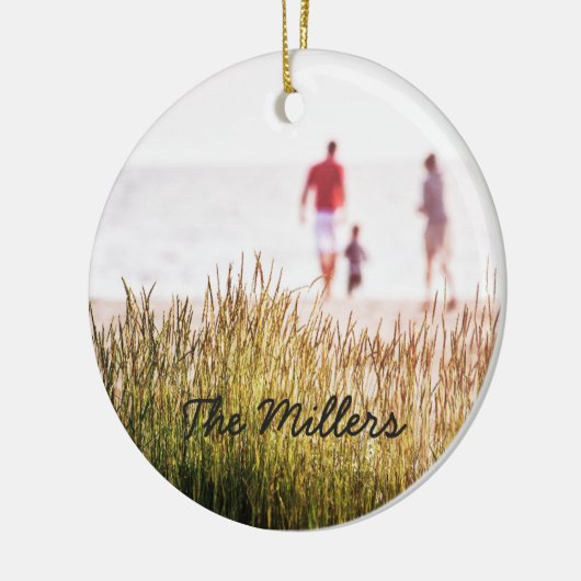 Aangepaste familiefoto keramisch ornament (Links)