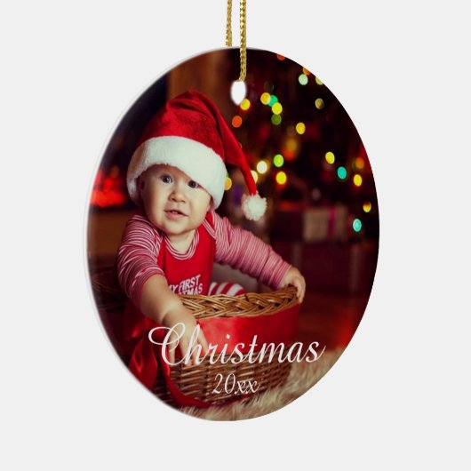 Aangepaste familiefoto keramisch ornament (Rechts)