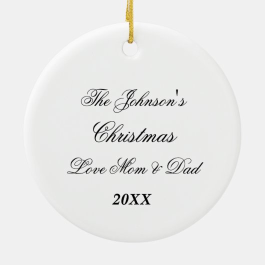 Aangepaste familiefoto keramisch ornament (Achterkant)