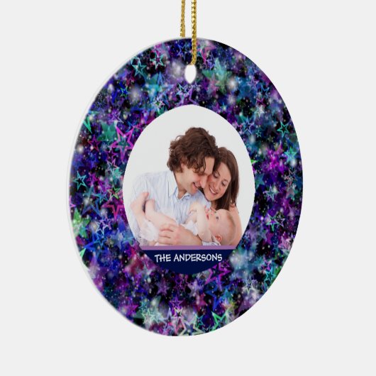 Aangepaste familiefoto keramisch ornament (Rechts)