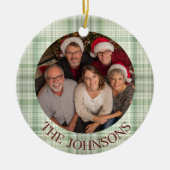 Aangepaste familiefoto kerst keramische ornament (Voorkant)