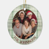 Aangepaste familiefoto kerst keramische ornament (Links)