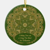 Aangepaste familiefoto kerst persoonlijke tekst keramisch ornament (Voorkant)