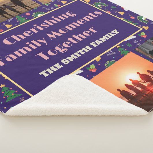 Aangepaste familiefoto kerstcadeaus voor dochter sherpa deken (3/4)