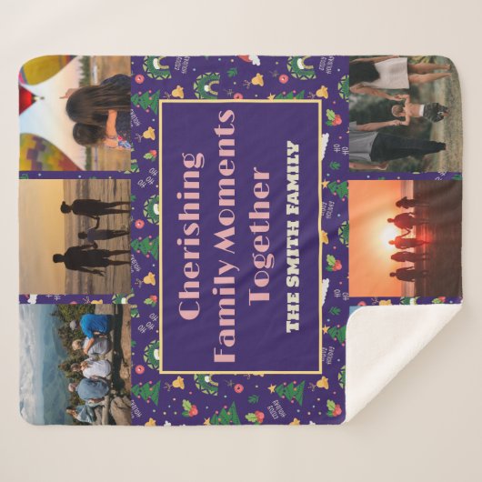 Aangepaste familiefoto kerstcadeaus voor dochter sherpa deken (Voorkant (horizontaal))