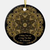 Aangepaste familiefoto Kerstmis gepersonaliseerde Keramisch Ornament (Voorkant)