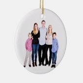 Aangepaste familiefoto Kerstmis Keramisch Ornament (Rechts)