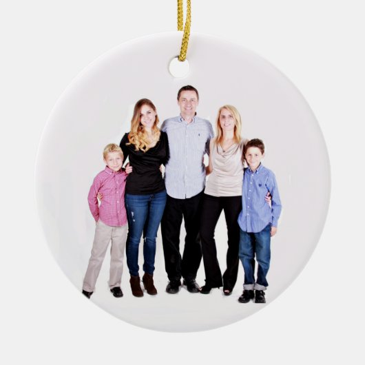 Aangepaste familiefoto Kerstmis Keramisch Ornament (Voorkant)