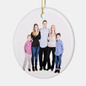 Aangepaste familiefoto Kerstmis Keramisch Ornament (Links)