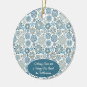 Aangepaste familiefoto Kerstmis Persoonlijke tekst Keramisch Ornament (Links)