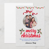 Aangepaste familiefoto Kerstuitnodiging Kaart (Voorkant / Achterkant)
