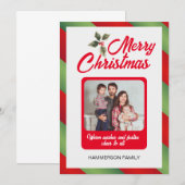 Aangepaste familiefoto Kerstuitnodiging Kaart (Voorkant / Achterkant)