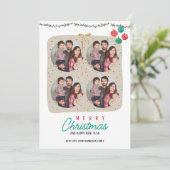 Aangepaste familiefoto Kerstuitnodigingen Kaart (Staand voorkant)