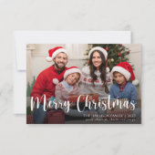 Aangepaste familiefoto Merry Christmas Holiday Kaa Bedankkaart (Voorkant)