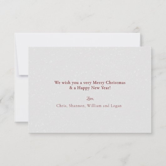 Aangepaste familiefoto Merry Christmas Holiday Kaa Bedankkaart (Achterkant)