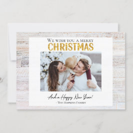 Aangepaste familiefoto Merry Christmas Holiday Kaa Feestdagenkaart