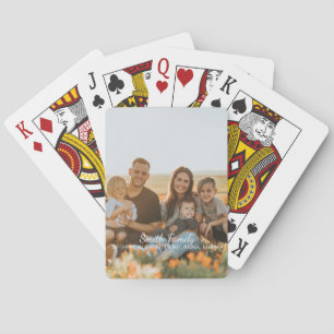 Aangepaste familiefoto met aangepast naamcadeau pokerkaarten