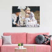 Aangepaste familiefoto met aangepaste naam canvas afdruk (Insitu (Woonkamer))