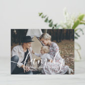 Aangepaste familiefoto met aangepaste naam feestdagenkaart (Staand voorkant)