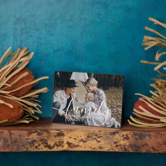 Aangepaste familiefoto met aangepaste naam fotoplaat (Zijkant)
