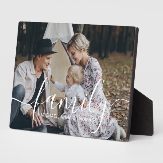 Aangepaste familiefoto met aangepaste naam fotoplaat (Zijkant)
