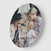 Aangepaste familiefoto met aangepaste naam grote klok (Hoek)