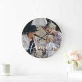 Aangepaste familiefoto met aangepaste naam grote klok (Huis)