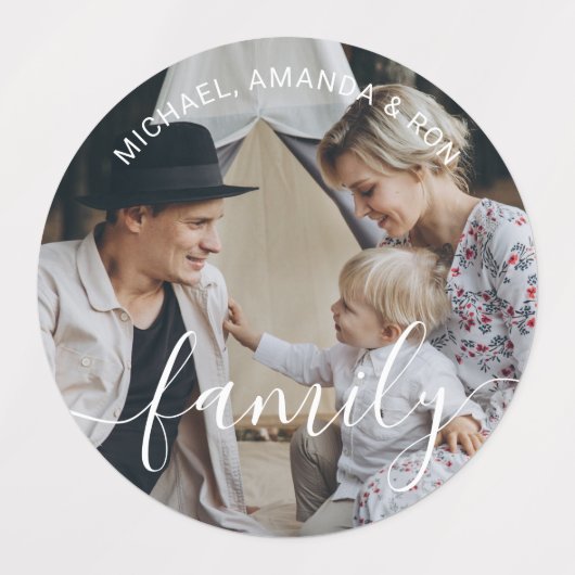 Aangepaste familiefoto met aangepaste naam labels (Design 2)