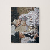Aangepaste familiefoto met aangepaste naam legpuzzel (Verticaal)