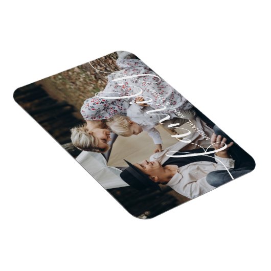 Aangepaste familiefoto met aangepaste naam magneet (Rechterzijde)
