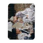 Aangepaste familiefoto met aangepaste naam magneet (Verticaal)