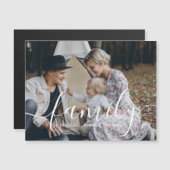Aangepaste familiefoto met aangepaste naam magnetische uitnodiging (Voorkant / Achterkant)