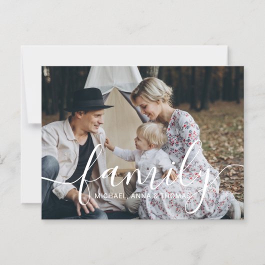 Aangepaste familiefoto met aangepaste naam magnetische uitnodiging (Voorkant)