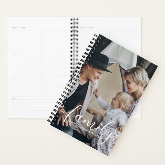 Aangepaste familiefoto met aangepaste naam planner (Display)