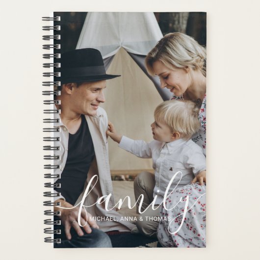 Aangepaste familiefoto met aangepaste naam planner (Voorkant)