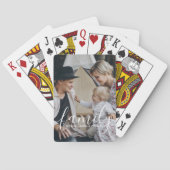 Aangepaste familiefoto met aangepaste naam pokerkaarten (Achterkant)