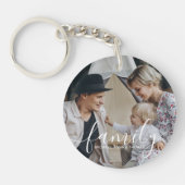 Aangepaste familiefoto met aangepaste naam sleutelhanger (Voorkant)