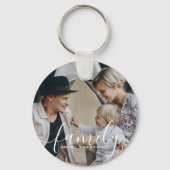 Aangepaste familiefoto met aangepaste naam sleutelhanger (Voorkant)