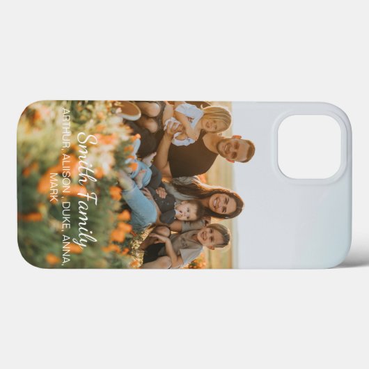 Aangepaste familiefoto met aangepaste namen Case-Mate iPhone case (Achterkant (horizontaal))