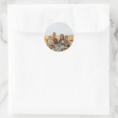 Aangepaste familiefoto met aangepaste namen ronde sticker (Tas)
