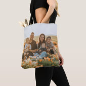 Aangepaste familiefoto met aangepaste namen tote bag (Dichtbij)