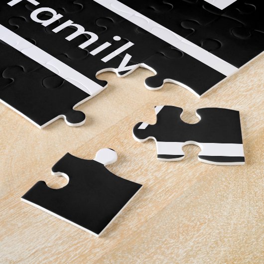 Aangepaste familiefoto met eigen tekst legpuzzel (Zijkant)